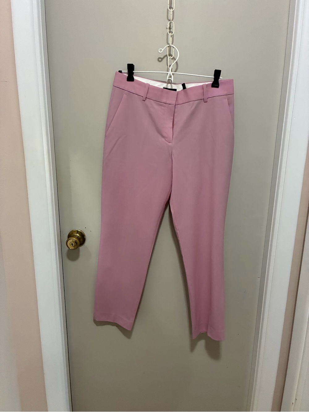 Theory Pink Ankle-Length Tailored Pants